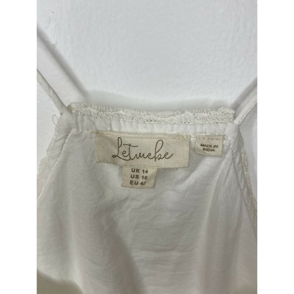 ANTHROPOLOGIE Let Me Be Lace Peplum Tank NWT White $148 Romantic Sz 10 Cottage - Picture 5 of 12